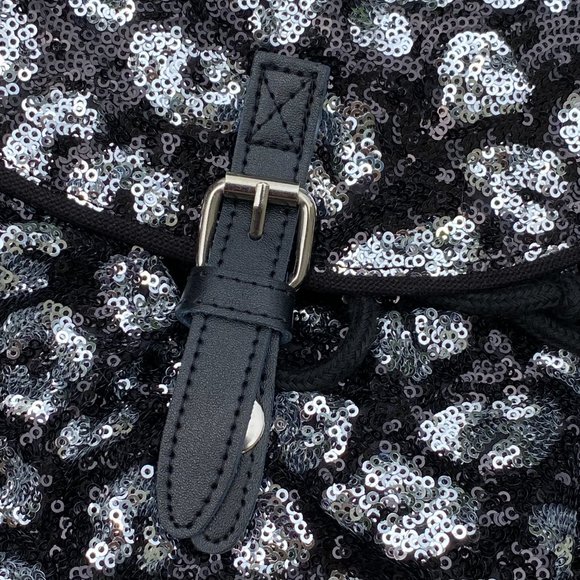 Victoria's Secret PINK Bling Black Leopard Backpack with Sequins *RARE* - Picture 9 of 16